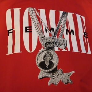 Homme Femme XL hoodie. NWOT. Red